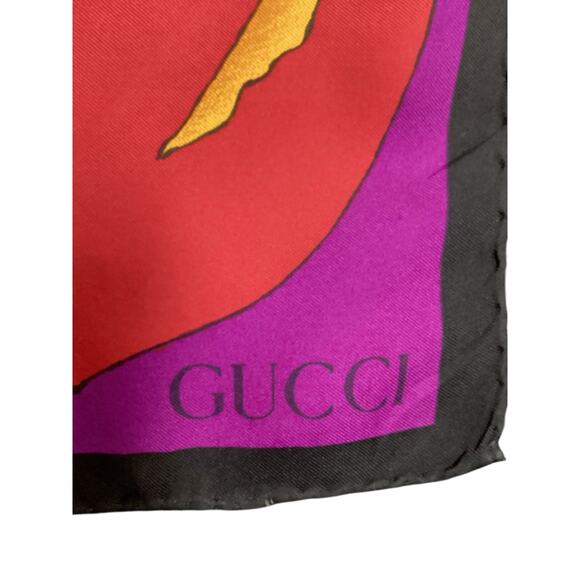 VTG Gucci Scarf Women’s 1Size Square Shape Fruits Motif Multicolor Beautiful! - Picture 4 of 4